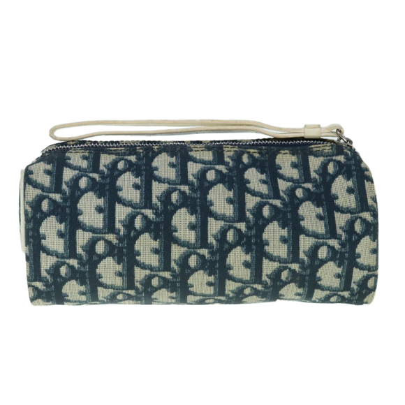 Christian Dior Trotter Canvas Pouch Blue Auth 63883 - Picture 3 of 16